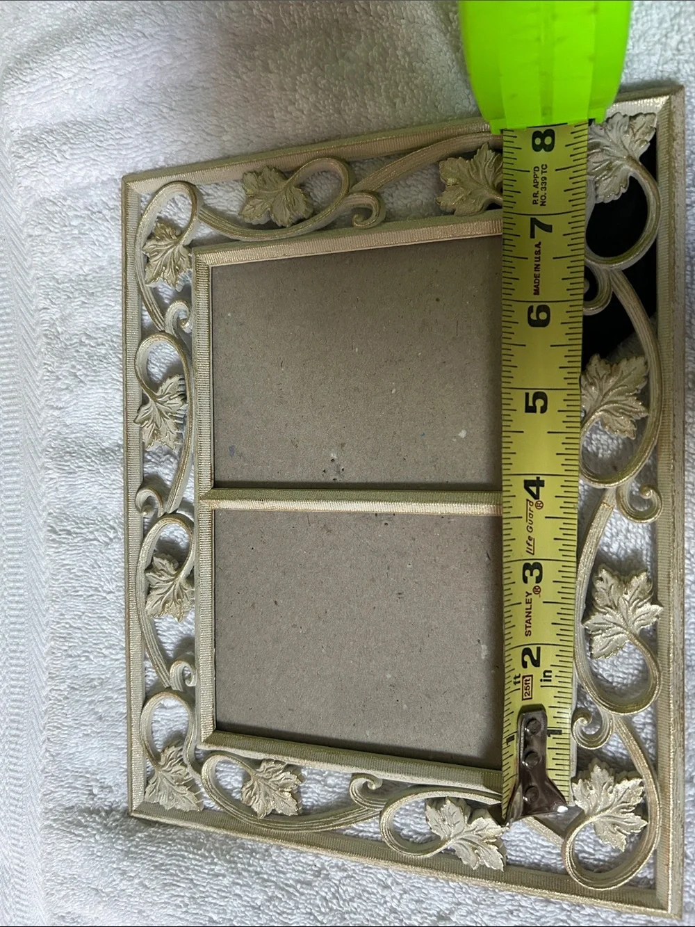 Elegant Leaf Scroll Double Photo Frame - Gold